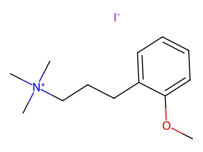Benzenepropanaminium, 2-methoxy-N,N,N-trimethyl-, iodide (1:1) structure