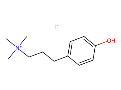 Ammonium, (3-(p-hydroxyphenyl)propyl)trimethyl-, iodide structure