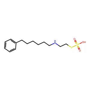 Ethanethiol, 2-(6-phenylhexyl)amino-, hydrogen sulfate (ester) structure