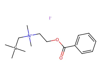 Ammonium, dimethyl(2-hydroxyethyl)(trimethylsilylmethyl)-, iodide, benzoate structure