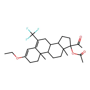 3-Ethoxy-17-hydroxy-6-(trifluoromethyl)pregna-3,5-diene-20-one acetate structure