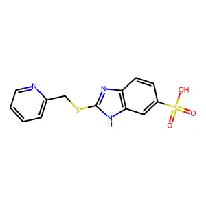 2-((2-Pyridinylmethyl)thio)-1H-benzimidazole-5-sulphonic acid structure
