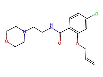 Benzamide, 2-(allyloxy)-4-chloro-N-(2-morpholinoethyl)- structure