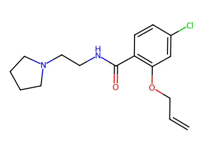 Benzamide, 2-(allyloxy)-4-chloro-N-(2-(1-pyrrolidinyl)ethyl)- structure