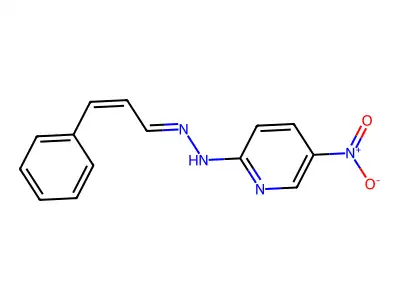 N-(cinnamylideneamino)-5-nitropyridin-2-amine structure