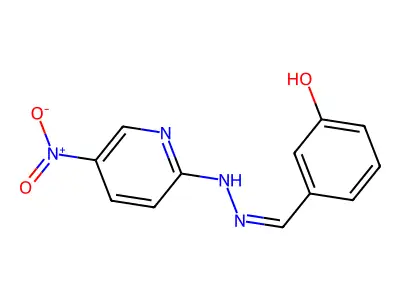 3-[[(5-Nitro-2-pyridinyl)hydrazinylidene]methyl]phenol structure