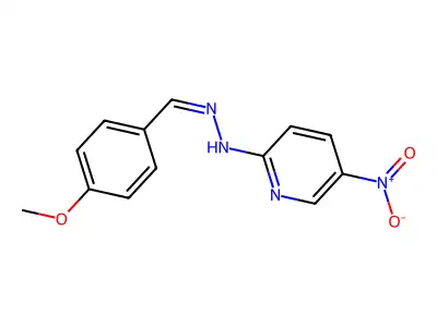 N-[(4-methoxyphenyl)methylideneamino]-5-nitropyridin-2-amine structure