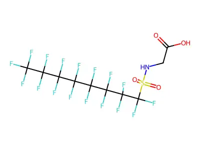 Glycine, N-[(1,1,2,2,3,3,4,4,5,5,6,6,7,7,8,8,8-heptadecafluorooctyl)sulfonyl]- structure