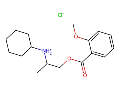 2-(Cyclohexylamino)propyl 2-methoxybenzoate--hydrogen chloride (1/1) structure