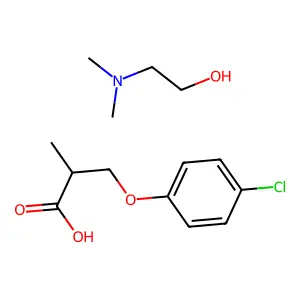 (2-Hydroxyethyl)dimethylammonium 2-(4-chlorophenoxy)-2-methylpropionate structure