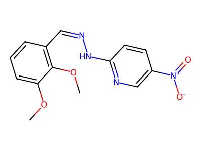 N-[(2,3-dimethoxyphenyl)methylideneamino]-5-nitropyridin-2-amine structure