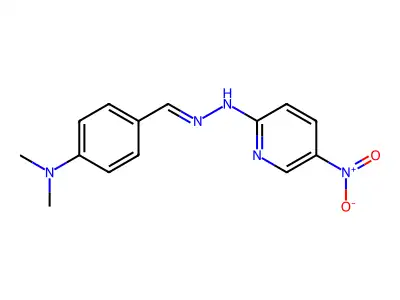 N-[[4-(dimethylamino)phenyl]methylideneamino]-5-nitropyridin-2-amine structure