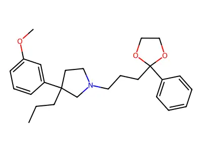 1,3-Dioxolane, 2-(3-(3-(m-methoxyphenyl)-3-propylpyrrolidinyl)propyl)-2-phenyl- structure