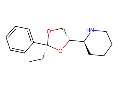 2-(2-Ethyl-2-phenyl-1,3-dioxolan-4-yl)piperidine structure