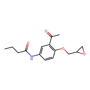 N-(3-acetyl-4-(oxiranylmethoxy)phenyl)butyramide structure