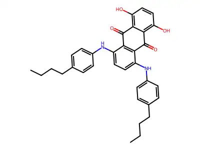 1,4-Bis(4-butylanilino)-5,8-dihydroxyanthraquinone structure