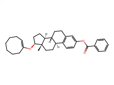 17beta-[(Cyclooct-1-en-1-yl)oxy]estra-1(10),2,4-trien-3-yl benzoate structure