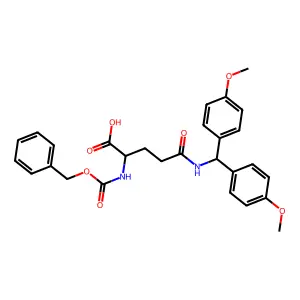 N-(Bis(4-methoxyphenyl)methyl)-N2-((phenylmethoxy)carbonyl)-L-glutamine structure