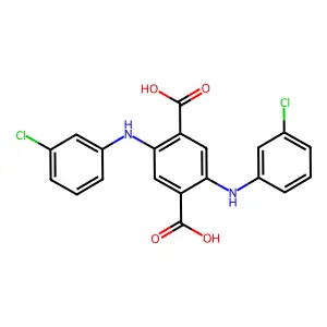 1,4-Benzenedicarboxylic acid, 2,5-bis[(3-chlorophenyl)amino]- structure