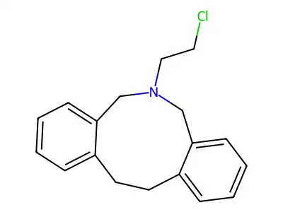 5,7,12,13-Tetrahydro-6-(2-chloroethyl)6H-dibenz(c,g)azonine structure
