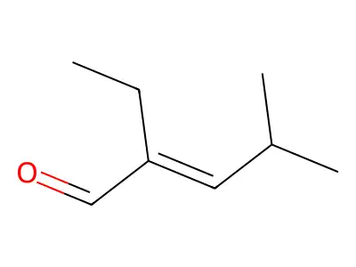 2-Ethyl-4-methyl-2-pentenal structure