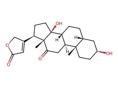 3,14-Dihydroxy-12-oxocard-20(22)-enolide structure