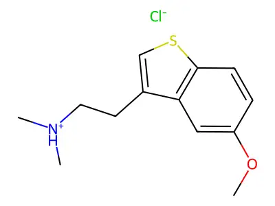 2-(5-Methoxy-1-benzothiophen-3-yl)-N,N-dimethylethanaminium chloride structure