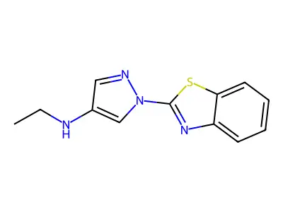 Benzothiazole, 2-(4-(ethylamino)-1-pyrazolyl)- structure