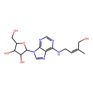9-(beta-D-Ribofuranosyl)zeatin structure