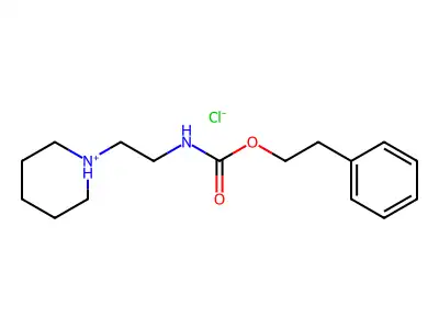 Carbamic acid, (2-piperidinoethyl)-, phenethyl ester, monohydrochloride structure