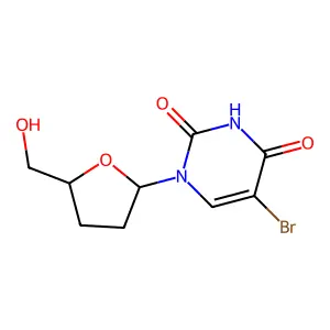 5-Bromo-2',3'-dideoxyuridine structure