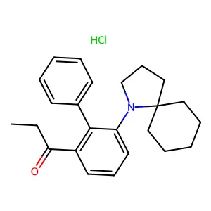 Propiophenone, 3-(1-azaspiro(4,5)decyl)-2-phenyl-, hydrochloride structure