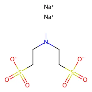 ethanesulfonic acid, 2,2'-(methylimino)bis-, disodium salt structure