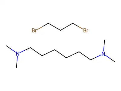 1,3-dibromopropane; N,N,N',N'-tetramethylhexane-1,6-diamine structure