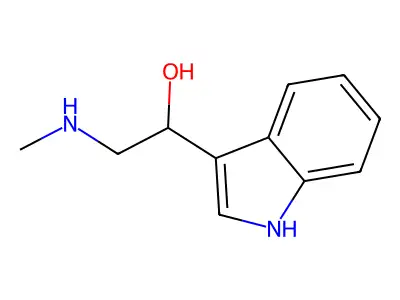 1-(3-Indolyl)-2-(methylamino)ethanol structure