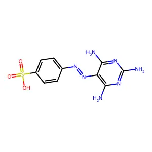 (2,4,6-Triamino-5-pyrimidinylazo)benzene-4-sulfonic acid structure