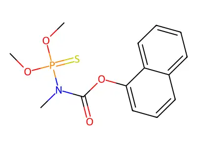 Carbamic acid, N-(O,O-dimethylphosphorothioyl)-N-methyl-, 1-naphthyl ester structure