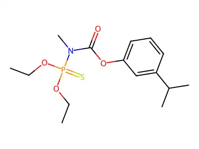 Carbamic acid, N-(O,O-diethylphosphorothioyl)-N-methyl-, m-isopropylphenyl ester structure
