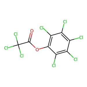 Acetic acid, 2,2,2-trichloro-, 2,3,4,5,6-pentachlorophenyl ester structure