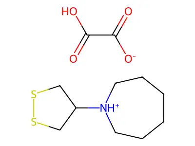 1H-Azepine, hexahydro-1-(1,2-dithiolan-4-yl)-, oxalate (1:1) structure