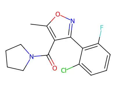 [3-(2-Chloro-6-fluorophenyl)-5-methyl-4-isoxazolyl](1-pyrrolidinyl)methanone structure