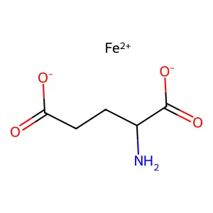 (2S)-2-aminopentanedioate; iron(2+) structure