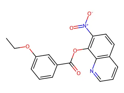 Benzoic acid, m-ethoxy-, 7-nitro-8-quinolyl ester structure