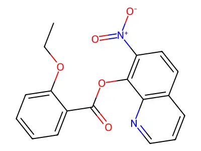 Benzoic acid, o-ethoxy-, 7-nitro-8-quinolyl ester structure