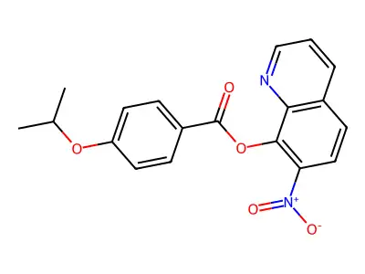 Benzoic acid, p-isopropoxy-, 7-nitro-8-quinolyl ester structure