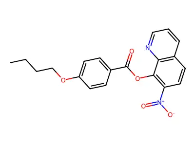 Benzoic acid, p-butoxy-, 7-nitro-8-quinolyl ester structure