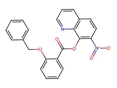 Benzoic acid, o-(benzyloxy)-, 7-nitro-8-quinolyl ester structure