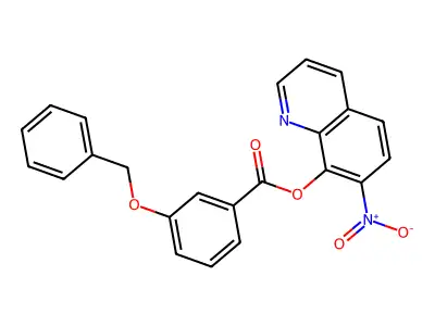 Benzoic acid, m-(benzyloxy)-, 7-nitro-8-quinolyl ester structure