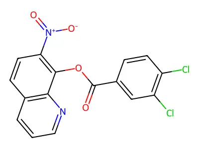 Benzoic acid, 3,4-dichloro-, 7-nitro-8-quinolyl ester structure