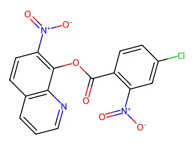 Benzoic acid, 2-chloro-4-nitro-, 7-nitro-8-quinolinyl ester structure